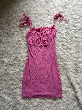 Tiger Mist Pink Tie-Strap Bodycon Dress